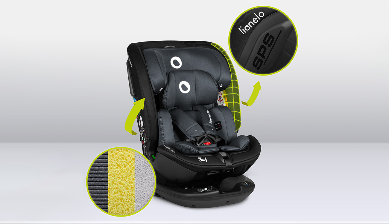 Lionelo Bastiaan RWF i-Size Grey Stone car seat